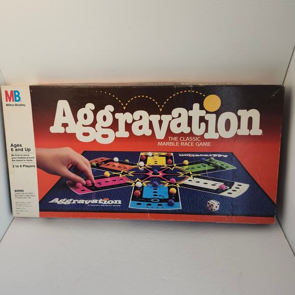 Aggravation Board Game Milton Bradley 1989 Marble Race Retro Family - Picture 1 of 13
